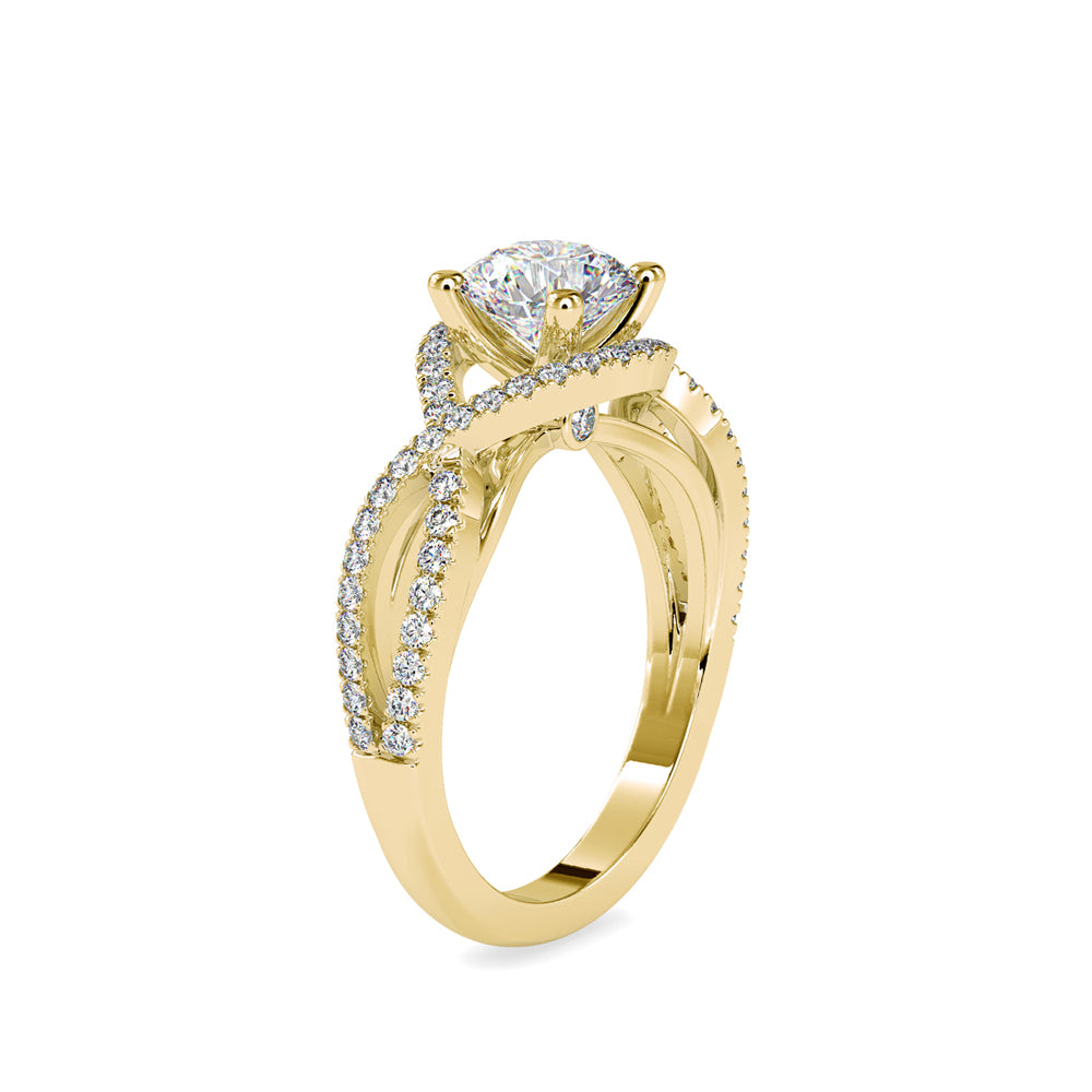 SKU: 0118 (10K) Twisted Shank Solitaire Engagment Ring in Rose Gold.