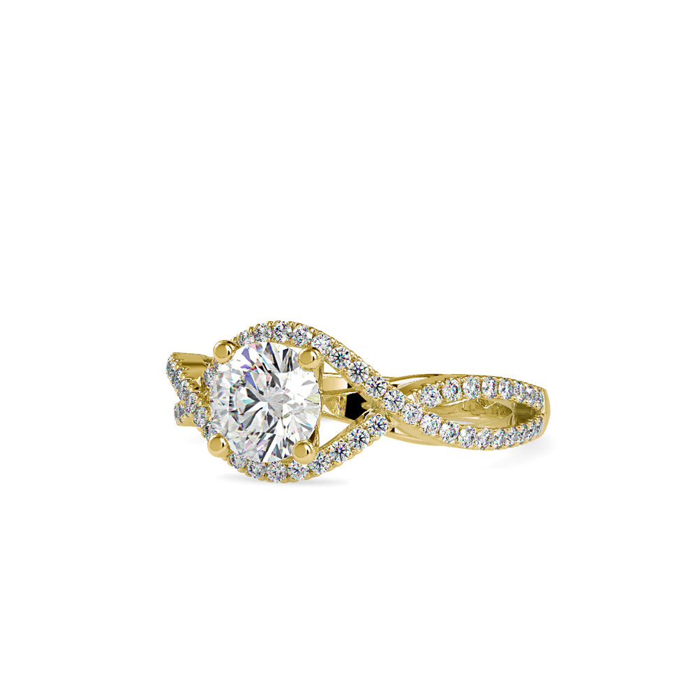 SKU: 0118 (22K) Twisted Shank Solitaire Engagment Ring in Rose Gold.