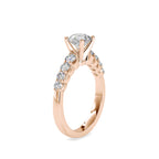 SKU: 0119 (14K)  Solitaire Engagment Round-cut Ring in Rose Gold.