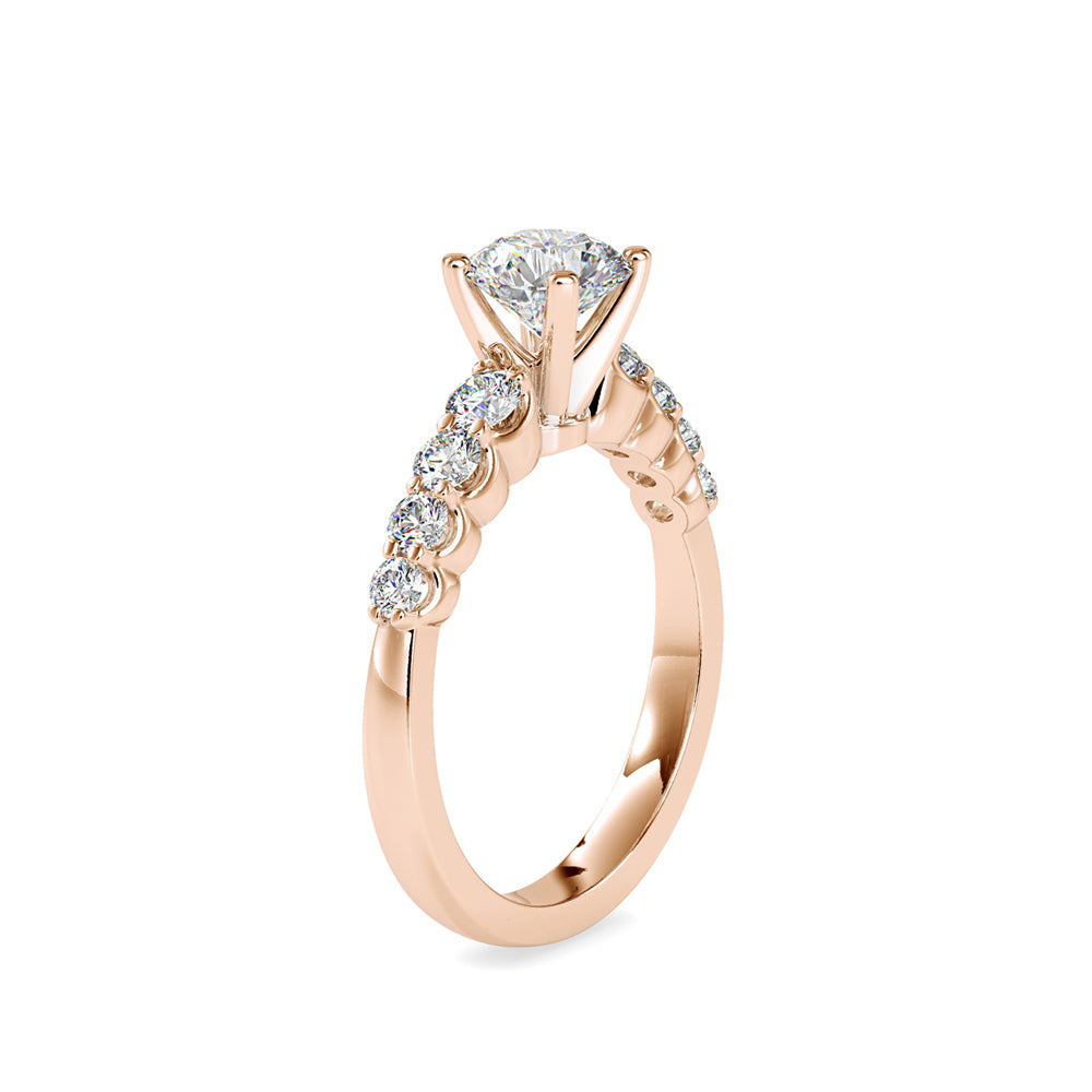 SKU: 0119 (10K)  Solitaire Engagment Round-cut Ring in Rose Gold.