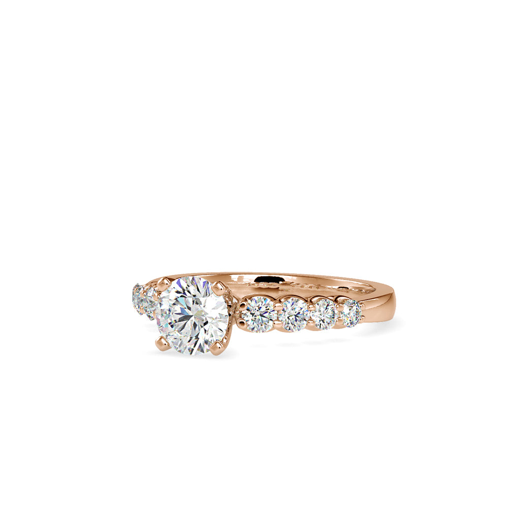 SKU: 0119 (10K)  Solitaire Engagment Round-cut Ring in Rose Gold.
