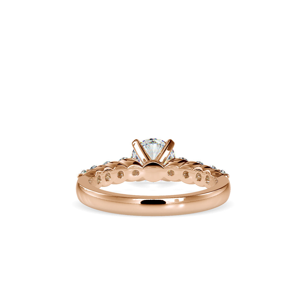 SKU: 0119 (22K)  Solitaire Engagment Round-cut Ring in Rose Gold.