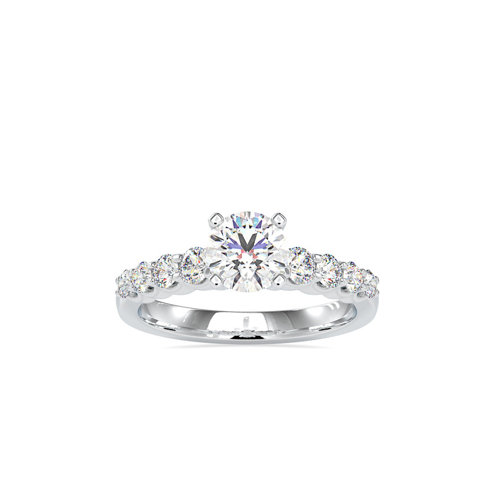 SKU: 0119 (14K)  Solitaire Engagment Round-cut Ring in Rose Gold.