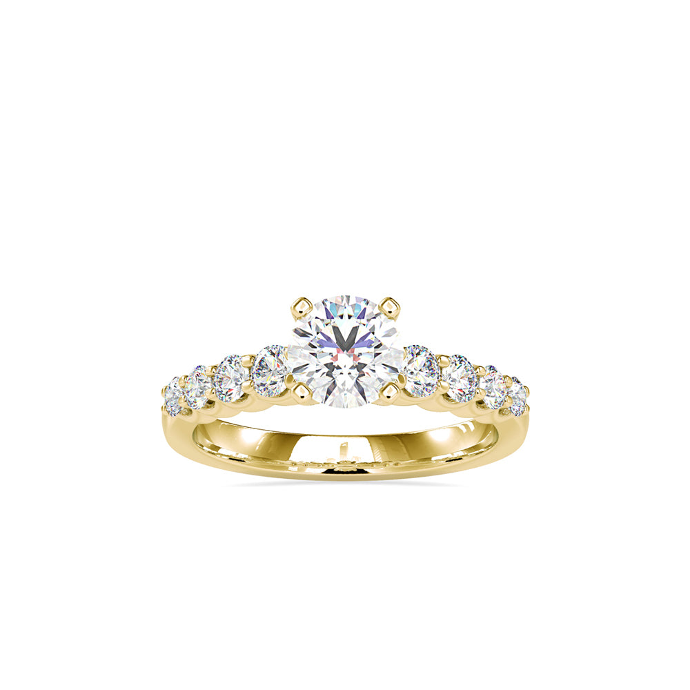 SKU: 0119 (14K)  Solitaire Engagment Round-cut Ring in Rose Gold.