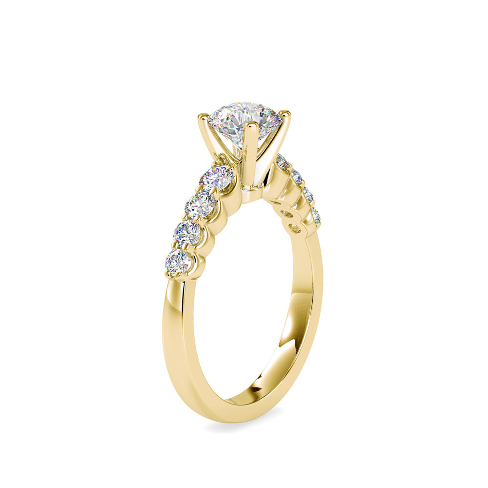 SKU: 0119 (18K)  Solitaire Engagment Round-cut Ring in Rose Gold.
