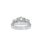 SKU: 0120 (22K) Vintage Triple-Diamond Engagment Ring in Rose Gold.