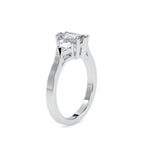 SKU: 0121 (10K)  Emerald Three-Stone Engagment Ring in Rose Gold.