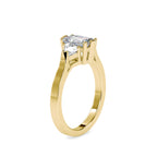 SKU: 0121 (22K)  Emerald Three-Stone Engagment Ring in Rose Gold.