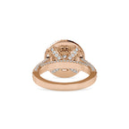 SKU: 0122 (18K) Dazzling Round Double Halo Engagment Ring in Rose Gold.