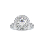 SKU: 0122 (22K) Dazzling Round Double Halo Engagment Ring in Rose Gold.