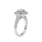 SKU: 0122 (14K) Dazzling Round Double Halo Engagment Ring in Rose Gold.
