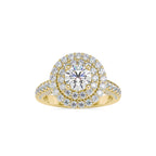 SKU: 0122 (14K) Dazzling Round Double Halo Engagment Ring in Rose Gold.