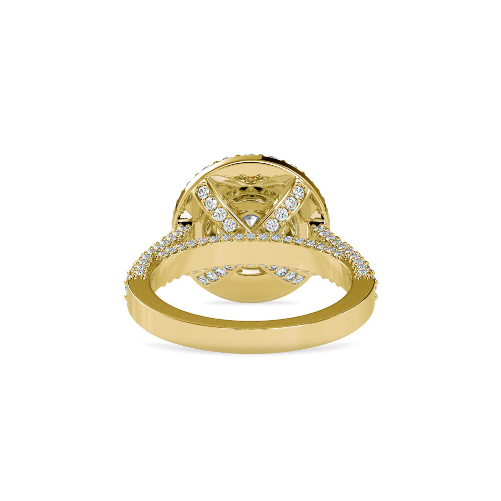 SKU: 0122 (22K) Dazzling Round Double Halo Engagment Ring in Rose Gold.
