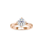 SKU: 0124 (10K) Knotted-Prong Solitaire Engagment Ring in Rose Gold.