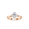 SKU: 0124 (14K) Knotted-Prong Solitaire Engagment Ring in Rose Gold.