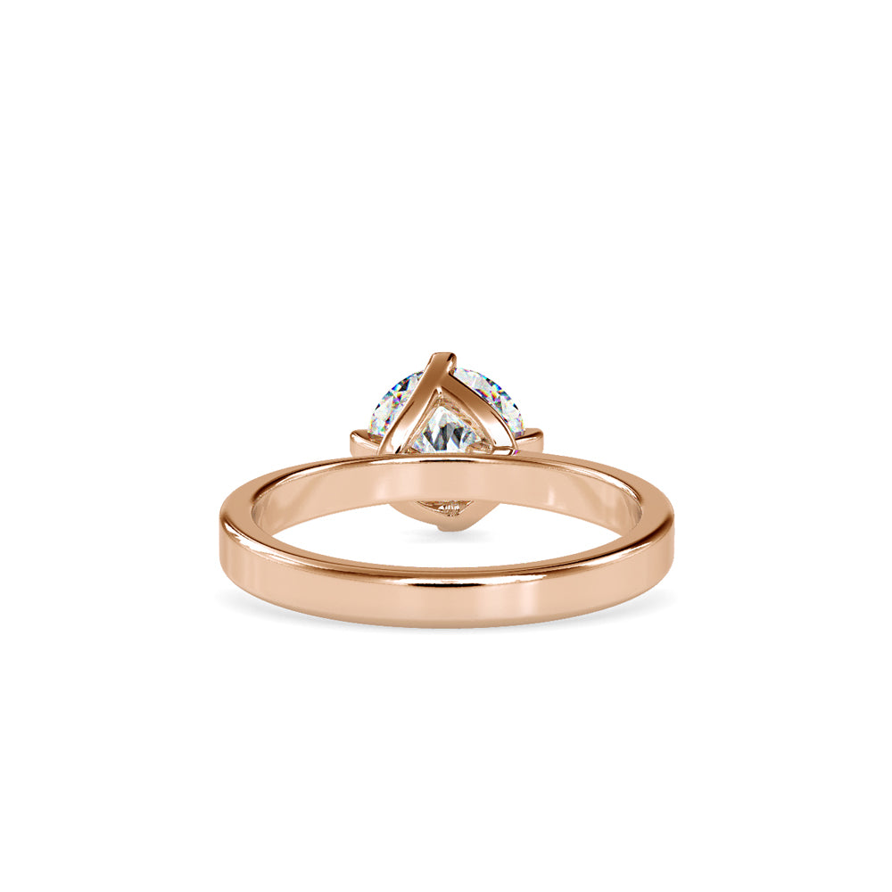 SKU: 0124 (18K) Knotted-Prong Solitaire Engagment Ring in Rose Gold.