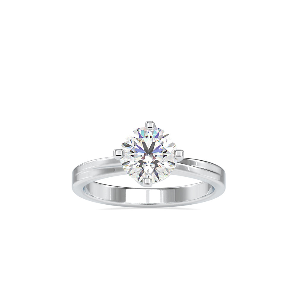 SKU: 0124 (18K) Knotted-Prong Solitaire Engagment Ring in Rose Gold.