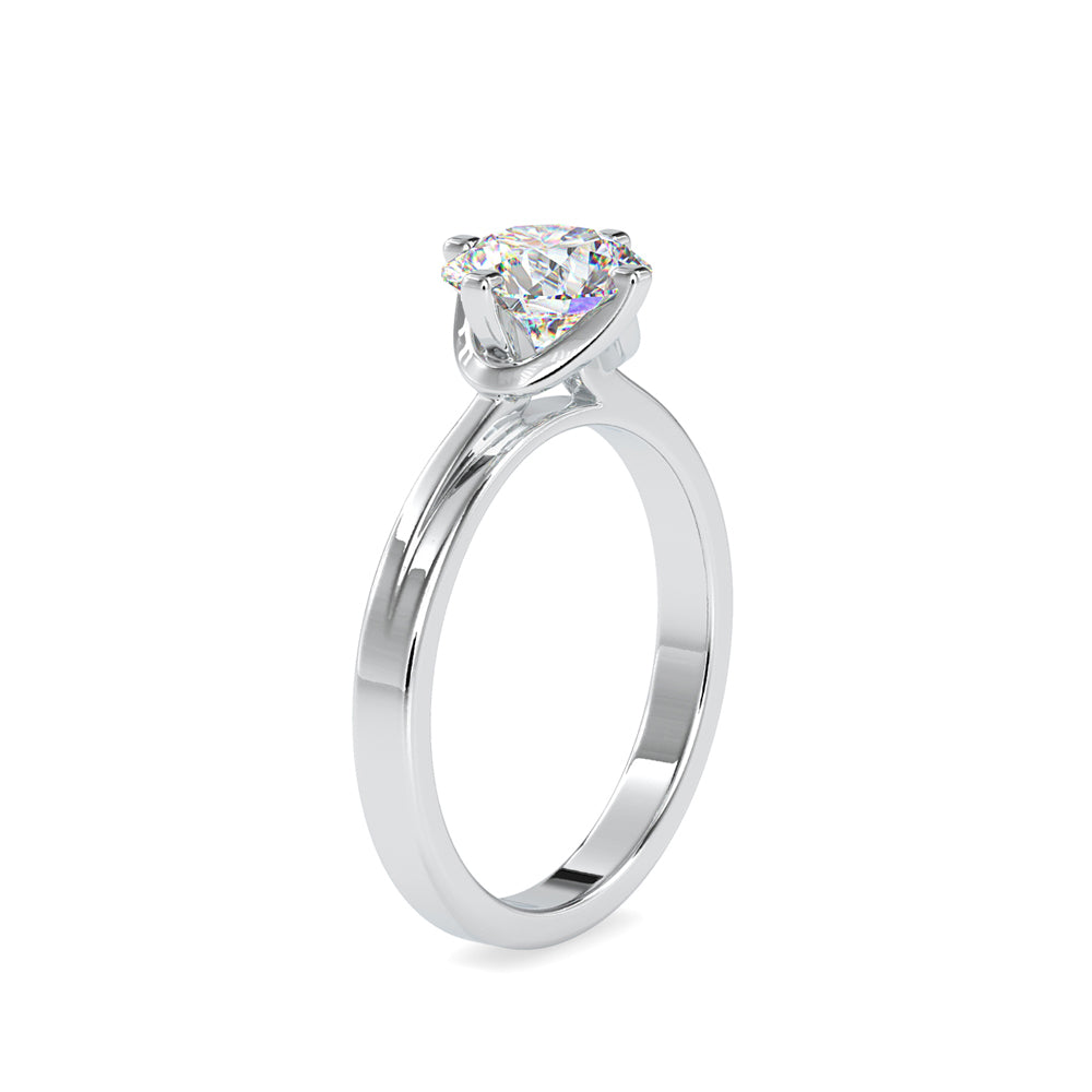 SKU: 0124 (10K) Knotted-Prong Solitaire Engagment Ring in Rose Gold.
