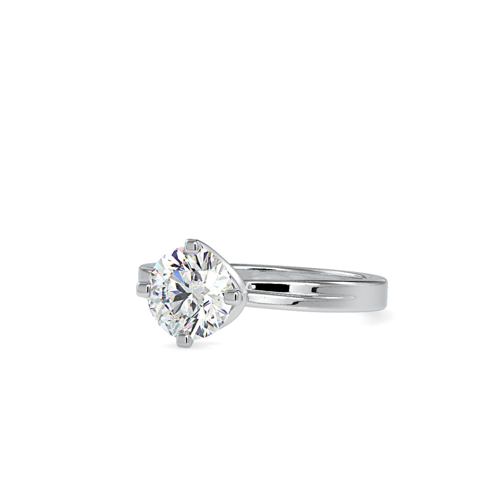 SKU: 0124 (14K) Knotted-Prong Solitaire Engagment Ring in Rose Gold.
