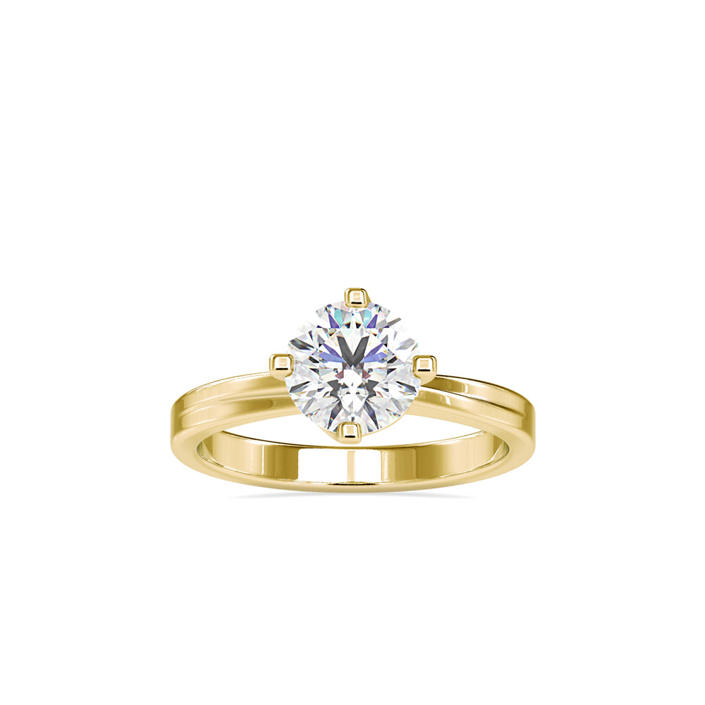 SKU: 0124 (22K) Knotted-Prong Solitaire Engagment Ring in Rose Gold.