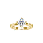 SKU: 0124 (14K) Knotted-Prong Solitaire Engagment Ring in Rose Gold.