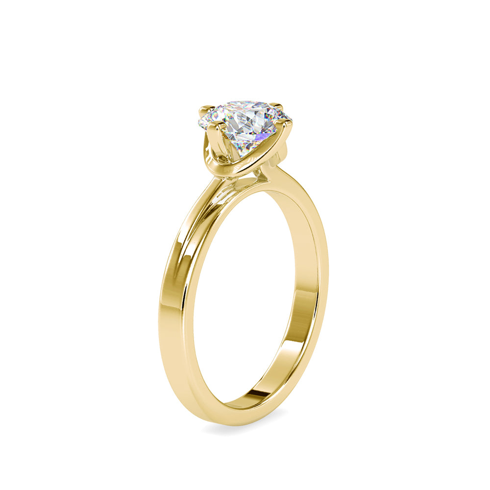 SKU: 0124 (22K) Knotted-Prong Solitaire Engagment Ring in Rose Gold.