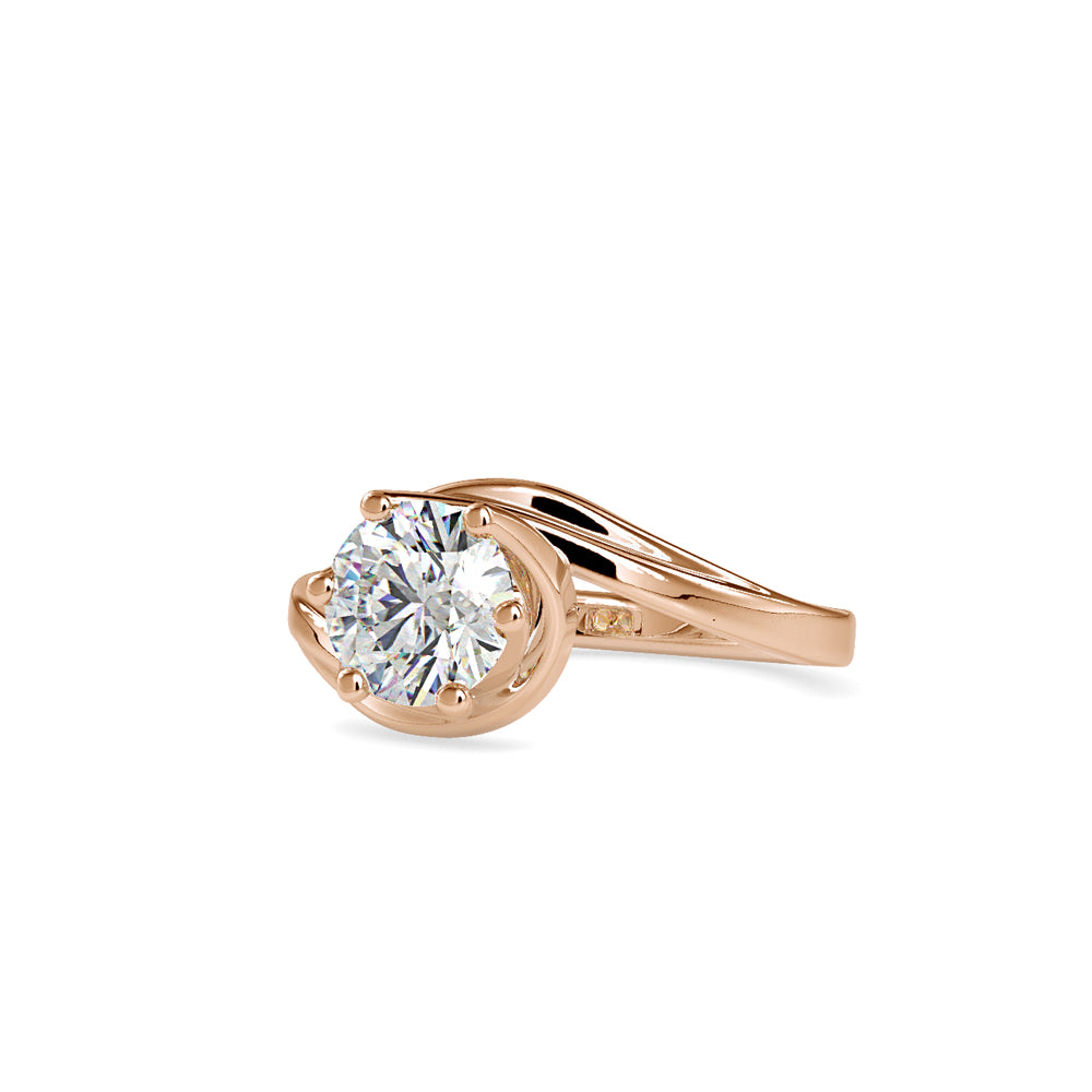 SKU: 0126 (14K) Six-Prong Solitaire Engagment Ring in Rose Gold.