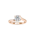 SKU: 0127 (18K) Heart-Setting Solitaire Engagment Ring in Rose Gold.