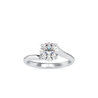 SKU: 0127 (14K) Heart-Setting Solitaire Engagment Ring in Rose Gold.