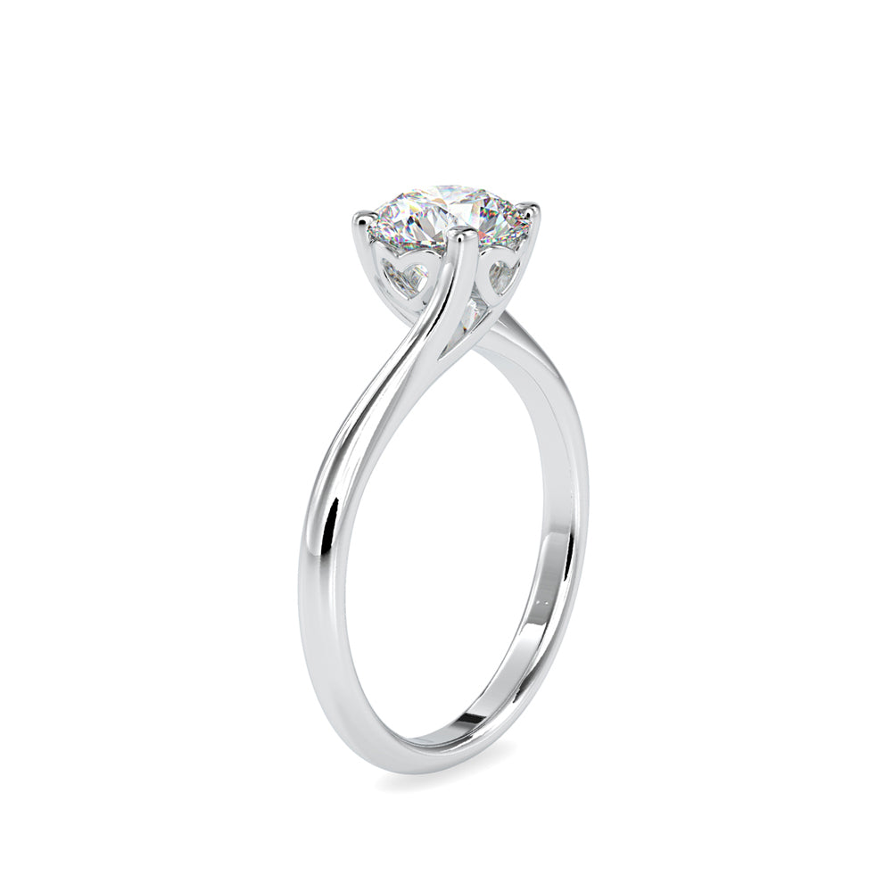 SKU: 0127 (10K) Heart-Setting Solitaire Engagment Ring in Rose Gold.