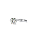 SKU: 0127 (18K) Heart-Setting Solitaire Engagment Ring in Rose Gold.