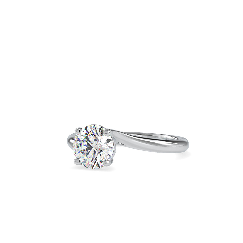 SKU: 0127 (10K) Heart-Setting Solitaire Engagment Ring in Rose Gold.
