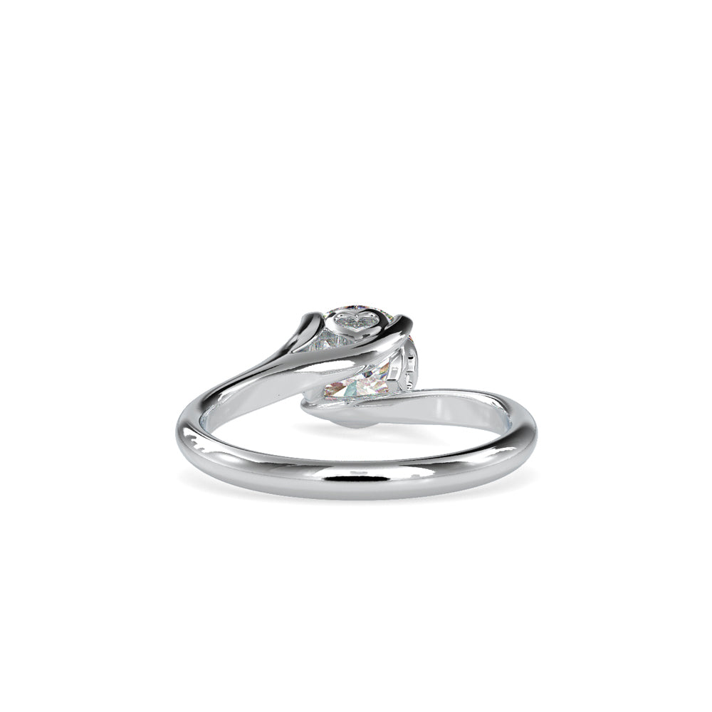 SKU: 0127 (10K) Heart-Setting Solitaire Engagment Ring in Rose Gold.