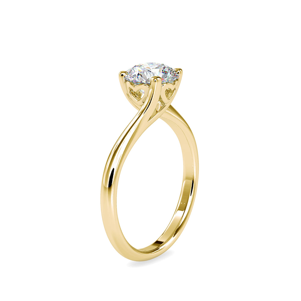 SKU: 0127 (10K) Heart-Setting Solitaire Engagment Ring in Rose Gold.