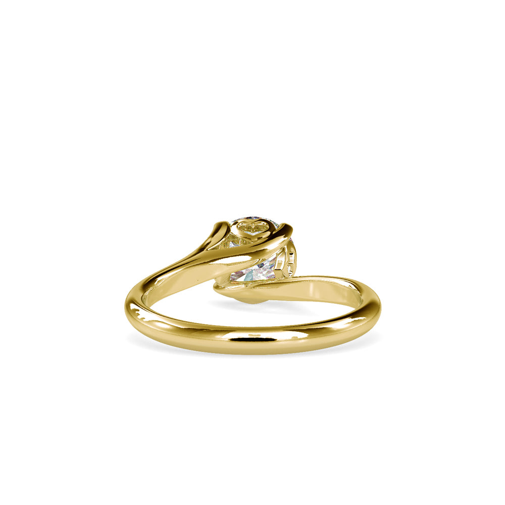 SKU: 0127 (14K) Heart-Setting Solitaire Engagment Ring in Rose Gold.