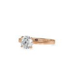 SKU: 0128 (14K) Four-Prong Solitaire Engagment Ring in Rose Gold.