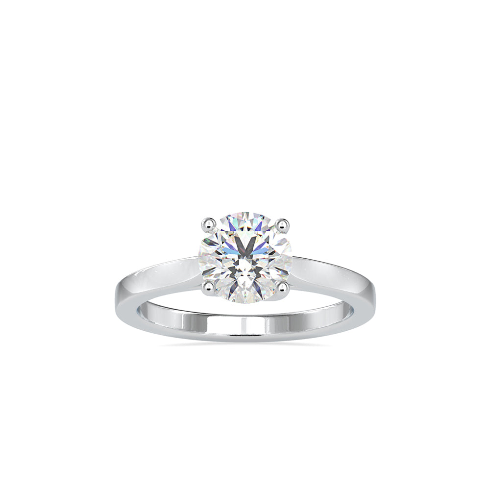 SKU: 0128 (22K) Four-Prong Solitaire Engagment Ring in Rose Gold.