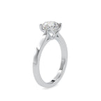 SKU: 0128 (18K) Four-Prong Solitaire Engagment Ring in Rose Gold.