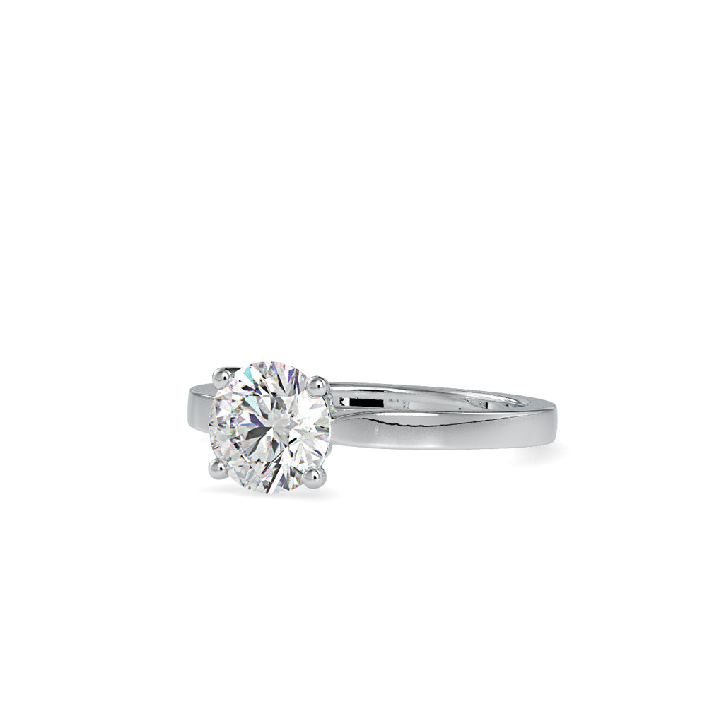 SKU: 0128 (14K) Four-Prong Solitaire Engagment Ring in Rose Gold.