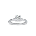 SKU: 0128 (18K) Four-Prong Solitaire Engagment Ring in Rose Gold.