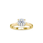 SKU: 0128 (22K) Four-Prong Solitaire Engagment Ring in Rose Gold.