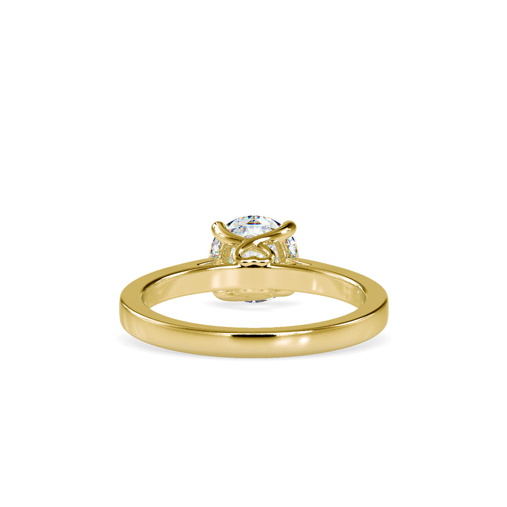 SKU: 0128 (22K) Four-Prong Solitaire Engagment Ring in Rose Gold.