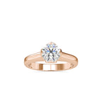SKU: 0129 (18K) Lotus Flower-setting  Engagment Ring in Rose Gold.