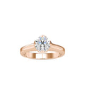SKU: 0129 (10K) Lotus Flower-setting  Engagment Ring in Rose Gold.