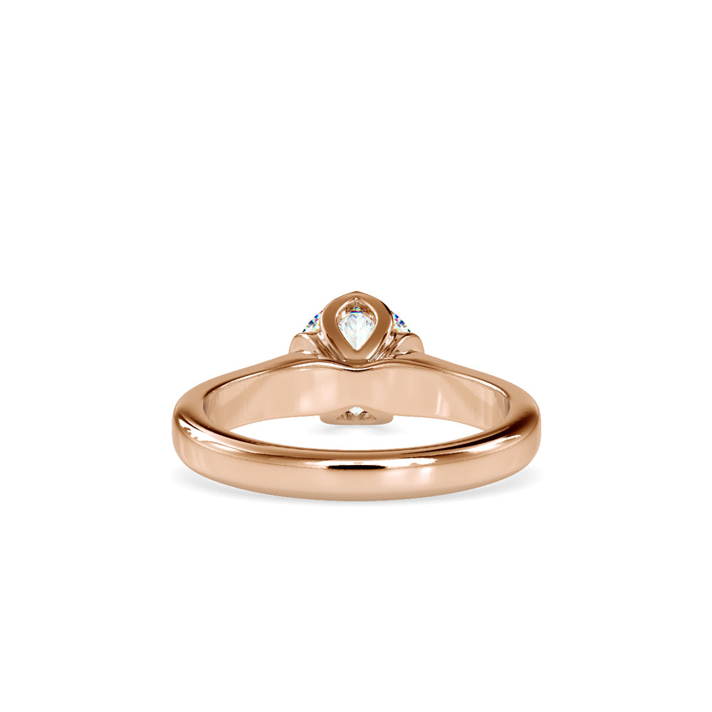 SKU: 0129 (14K) Lotus Flower-setting  Engagment Ring in Rose Gold.