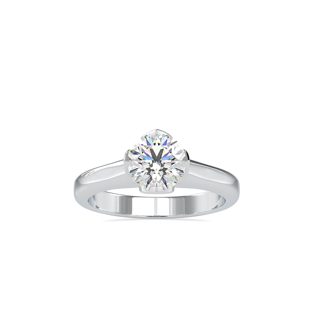 SKU: 0129 (22K) Lotus Flower-setting  Engagment Ring in Rose Gold.