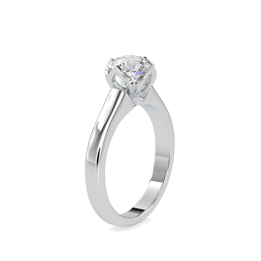 SKU: 0129 (10K) Lotus Flower-setting  Engagment Ring in Rose Gold.