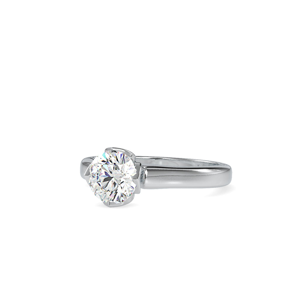 SKU: 0129 (10K) Lotus Flower-setting  Engagment Ring in Rose Gold.