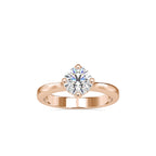 SKU: 0130 (10K) Four-Prong Solitaire Engagment Ring in Rose Gold.