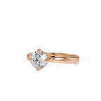 SKU: 0130 (14K) Four-Prong Solitaire Engagment Ring in Rose Gold.